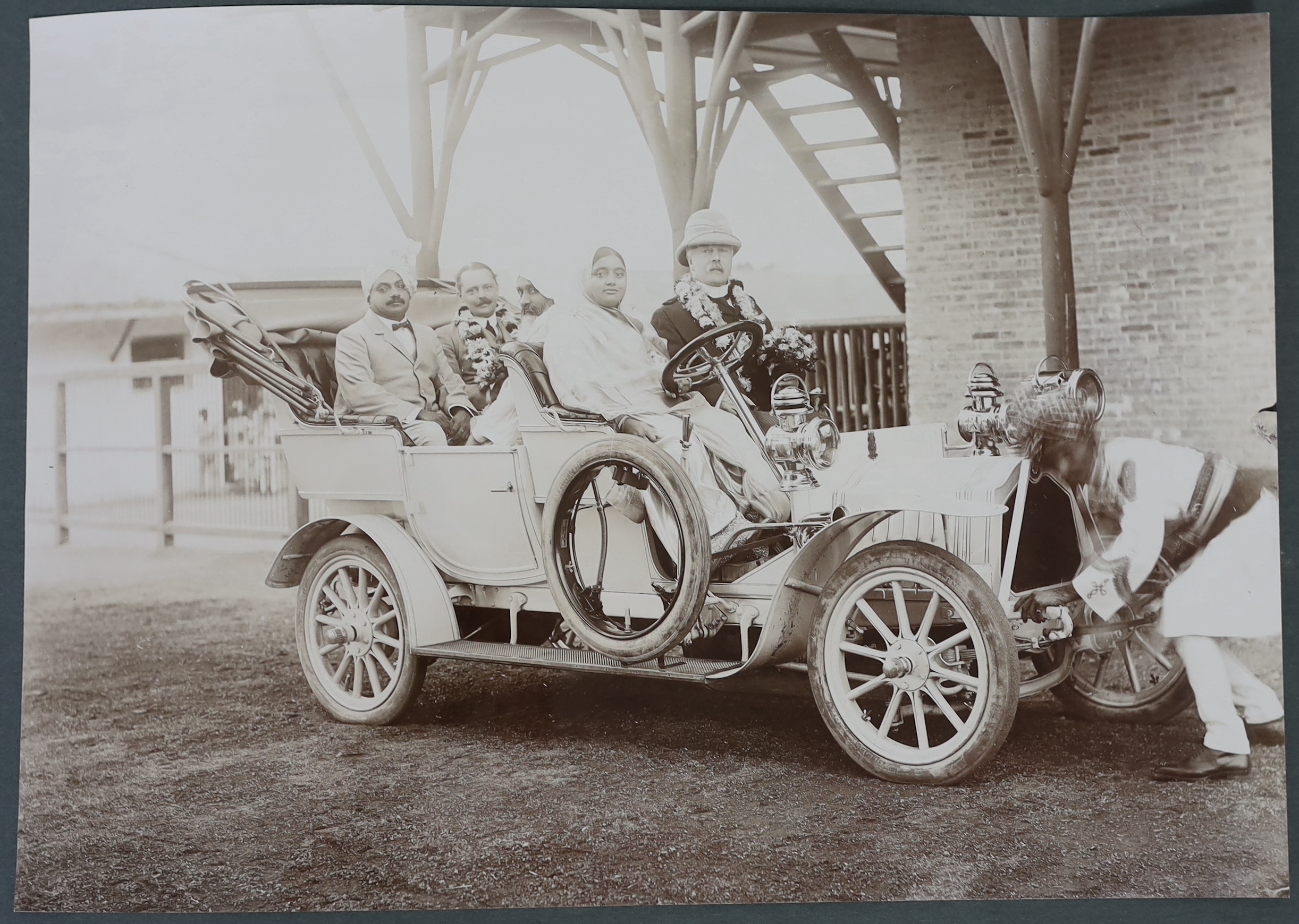 Indian Interest: CAXTON WORKS. Souvenir. 'Kathiawar Tour of His Excellency Sir George Sydenham Clarke, Governor of Bombay, 1910', a leather bound album of photographs by Bourne & Shepherd, presentation copy to Sir Willia